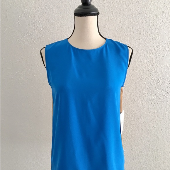 NWT DVF Fall 2017 colorblock silk sleeveless top - Picture 3 of 8